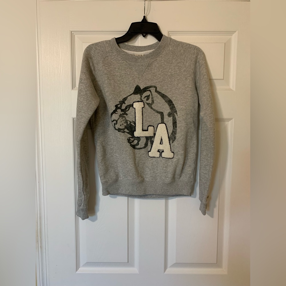 Free State Gray LA Crewneck Sweater with Graphic Design Size S Preppy Academica
